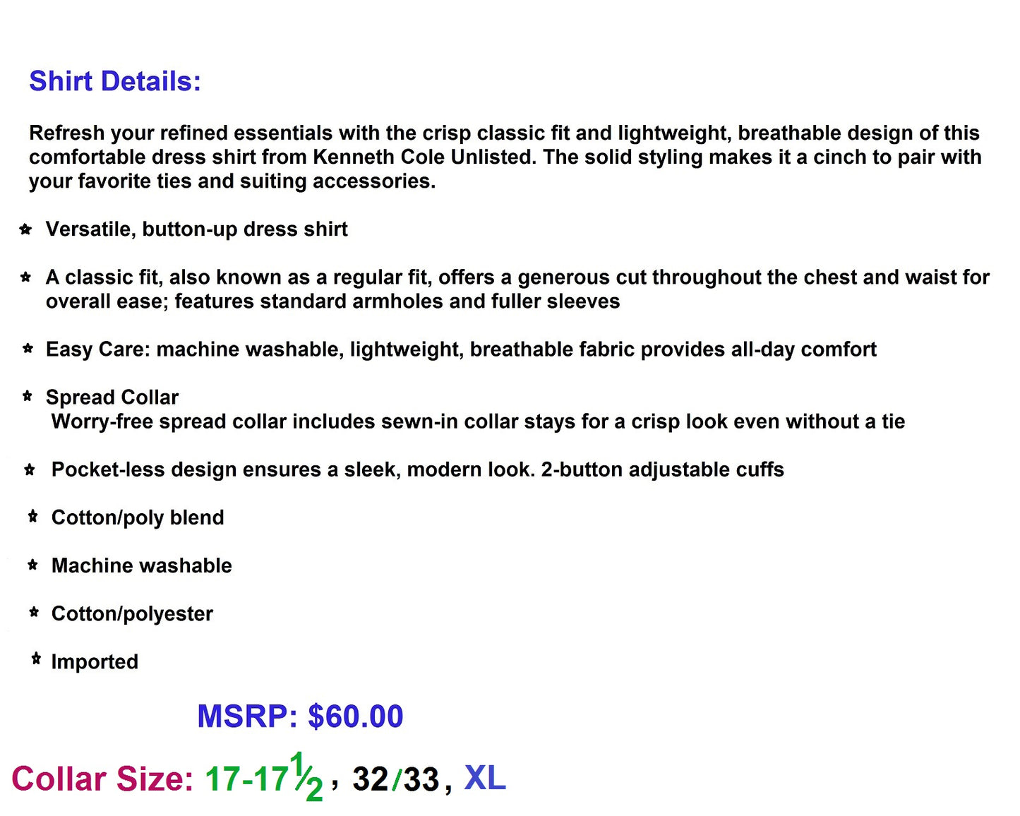 Kenneth Cole Unlisted Men's Classic/Regular-Fit Dress Shirt,