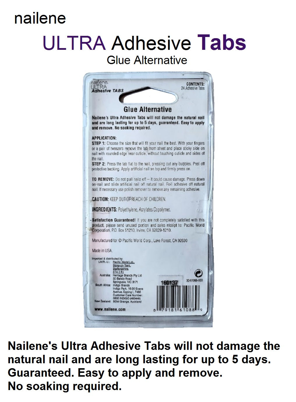 Lot of 2 Nailene Ultra Adhesive Tabs, Clear 61088