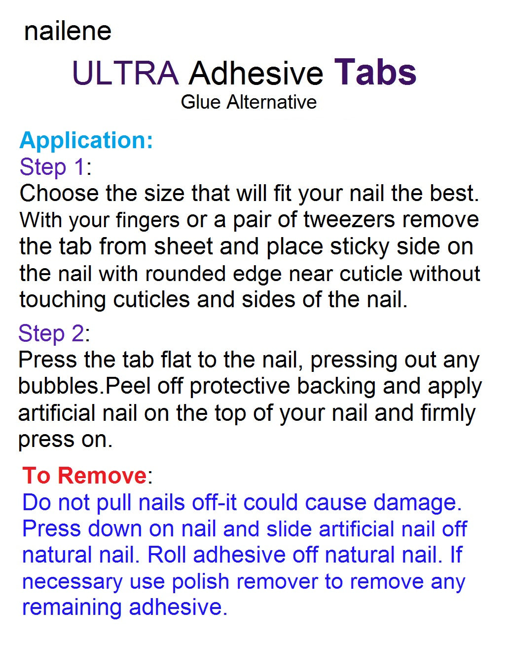 Lot of 2 Nailene Ultra Adhesive Tabs, Clear 61088
