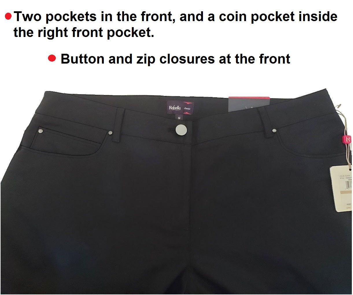 Rafaella Slim Ankle 5 Pockets Pants, Size 12