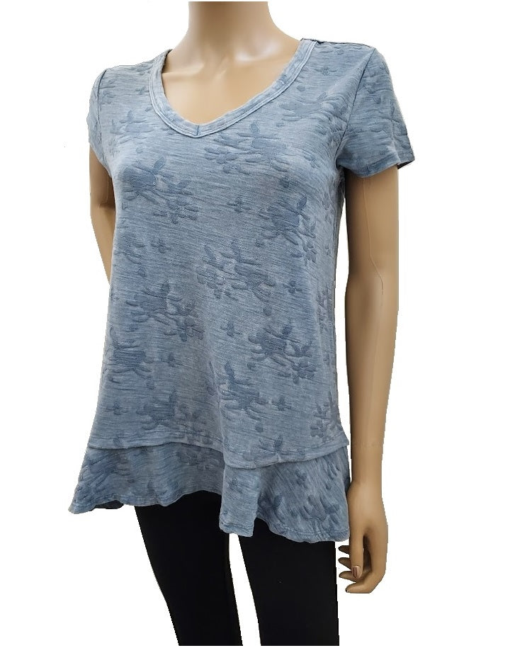 STYLE & CO Burnout Ruffle-Hem Top,
