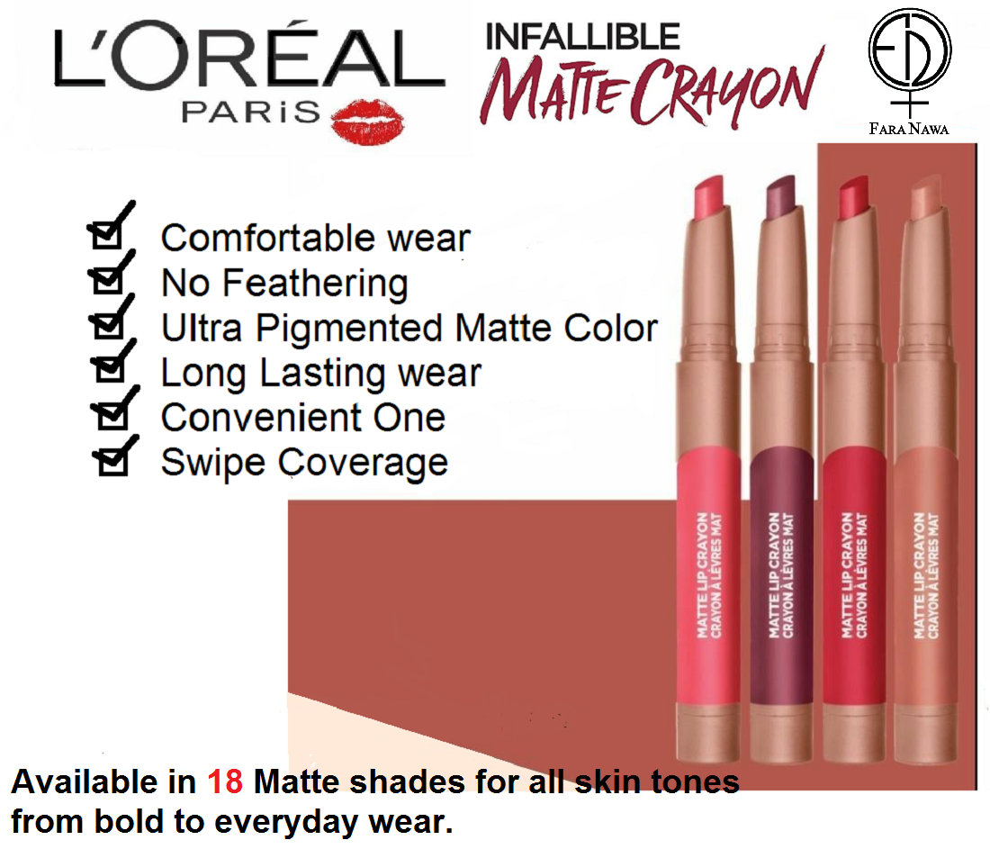 L'Oreal Paris Infallible Matte Lip Crayon,