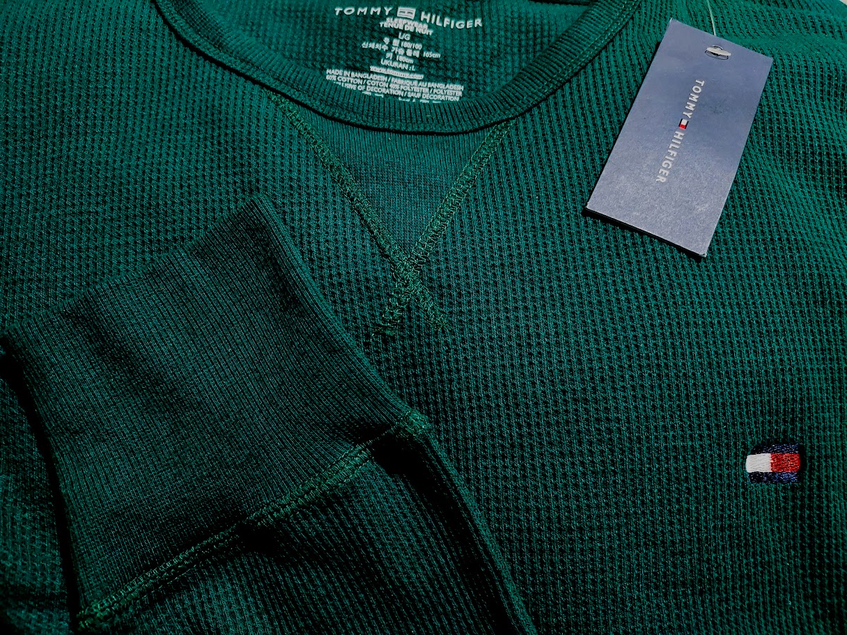 TOMMY HILFIGER Men's Long-Sleeve Cotton Blend Thermal Shirt,