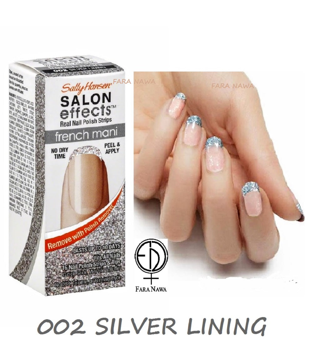 Sally Hansen Salon Effects French Mani & Reverse French Real Nail Polish Strips, Lot Of 8