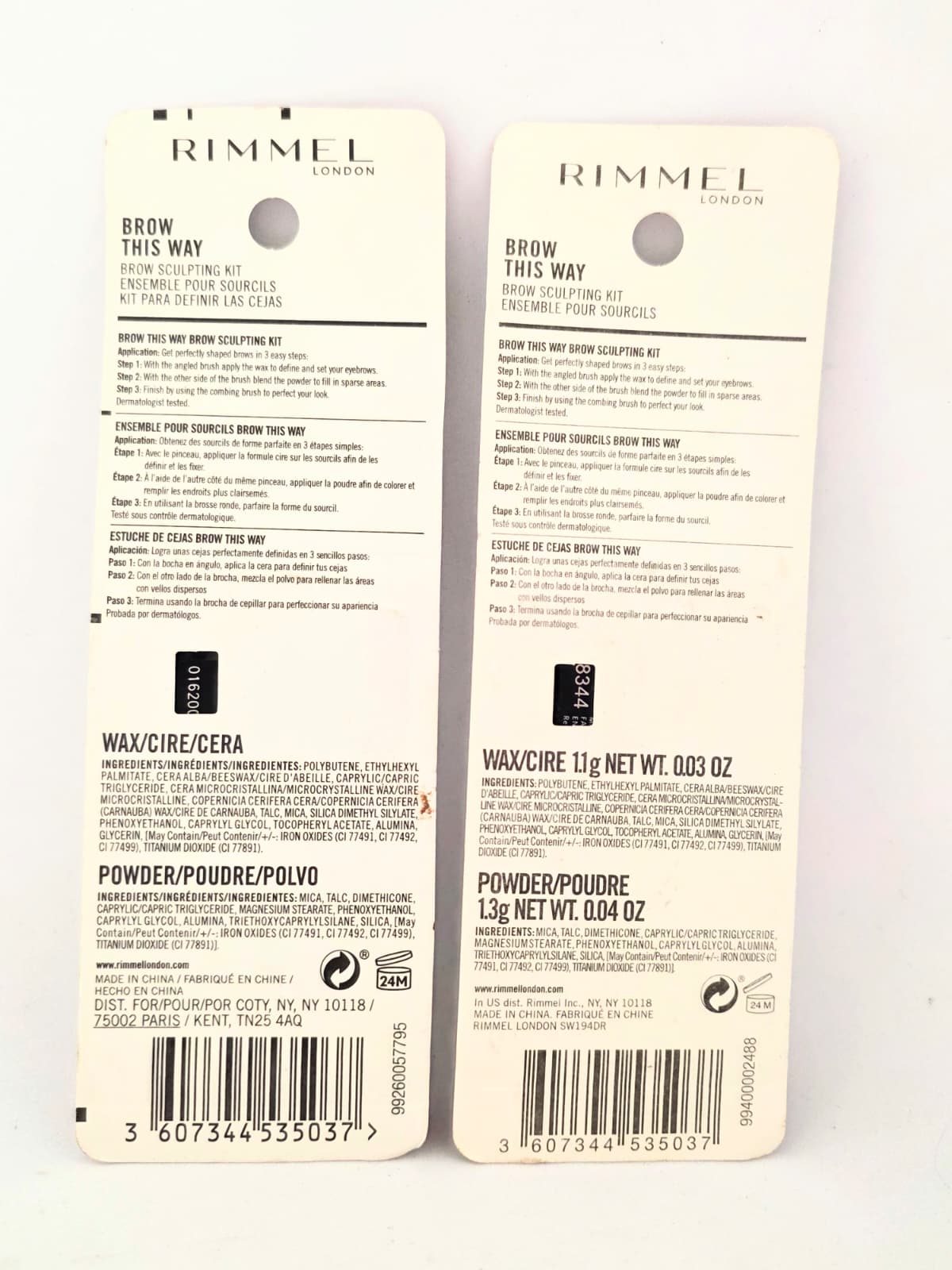 2X Rimmel London Brow This Way Brow Sculpting Kit, 002 Medium Brown