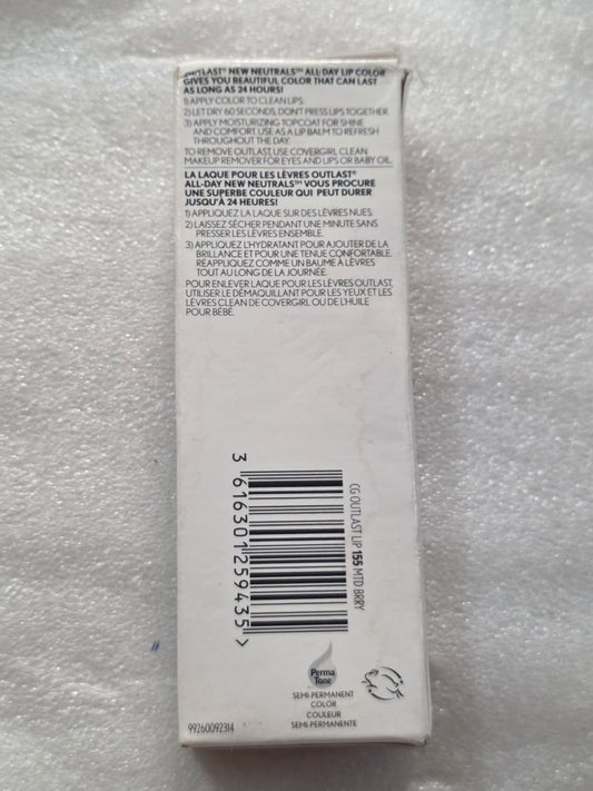 2X COVERGIRL Outlast All-Day New Neutrals Lip Color, 155 Muted Berry