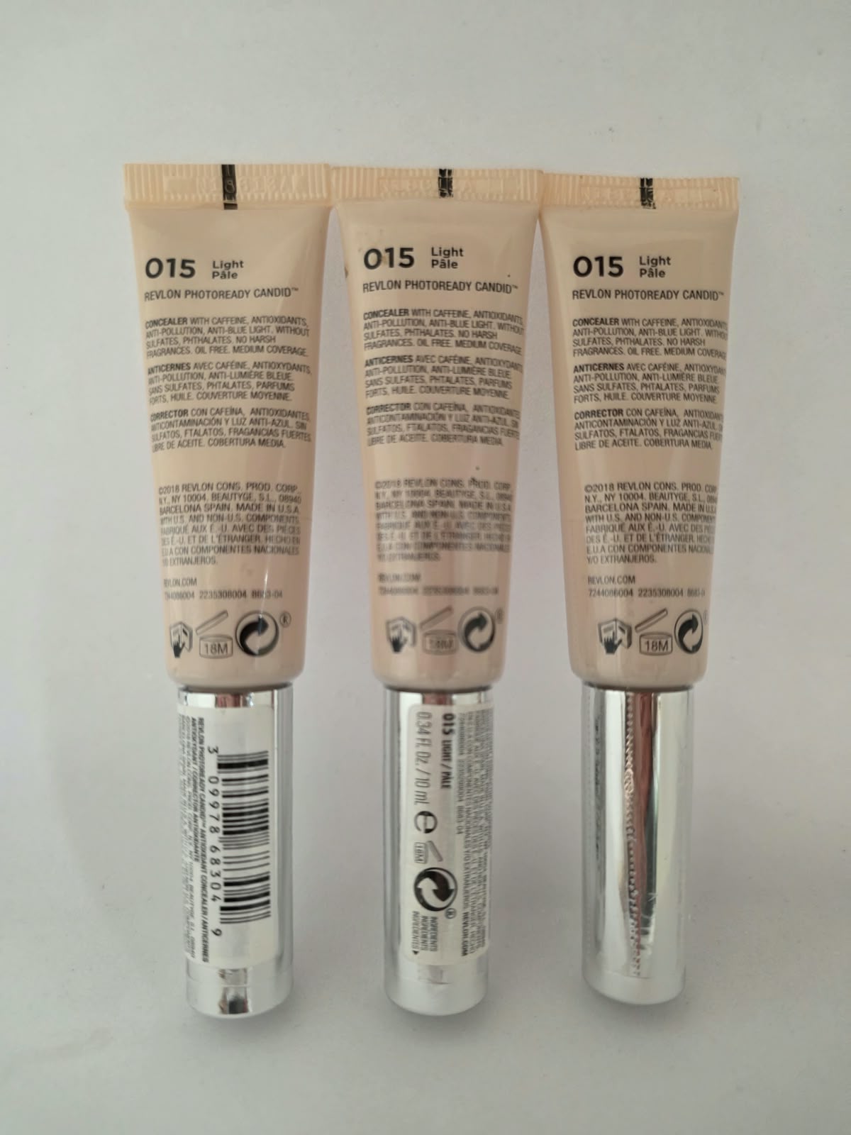 3X Revlon PhotoReady Candid Antioxidant Concealer, 015 Light