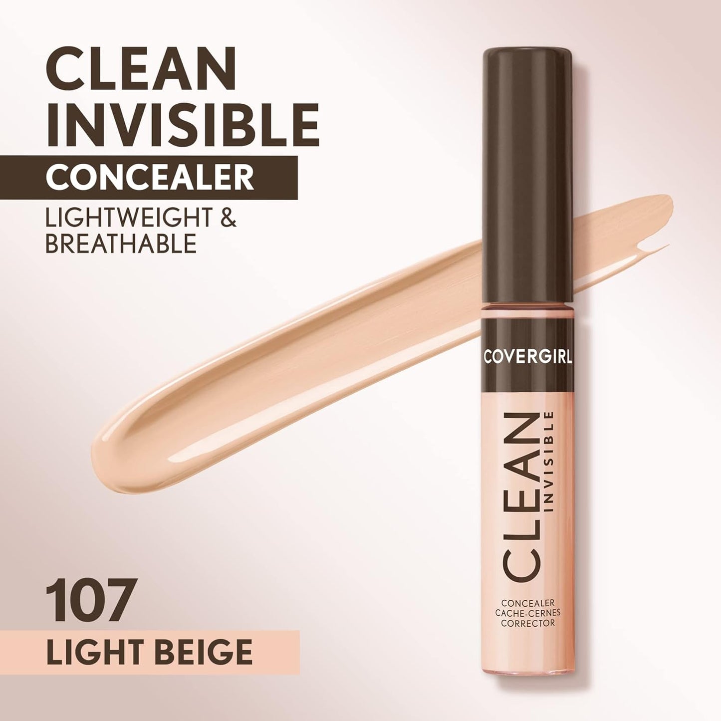 Covergirl Clean Invisible Concealer, Lightweight, Hydrating, Vegan Formula,