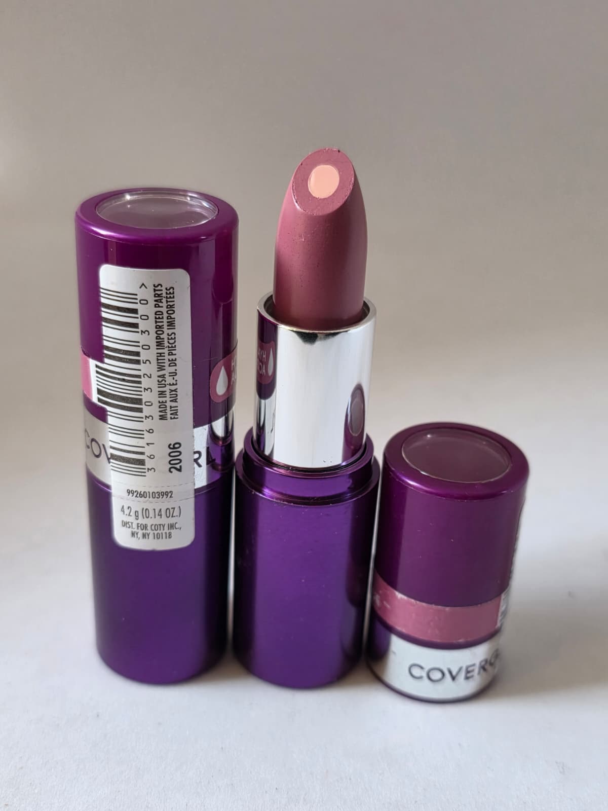 2X COVERGIRL Simply Ageless Moisture Renew Core Lipstick, 250 Gracious Pink