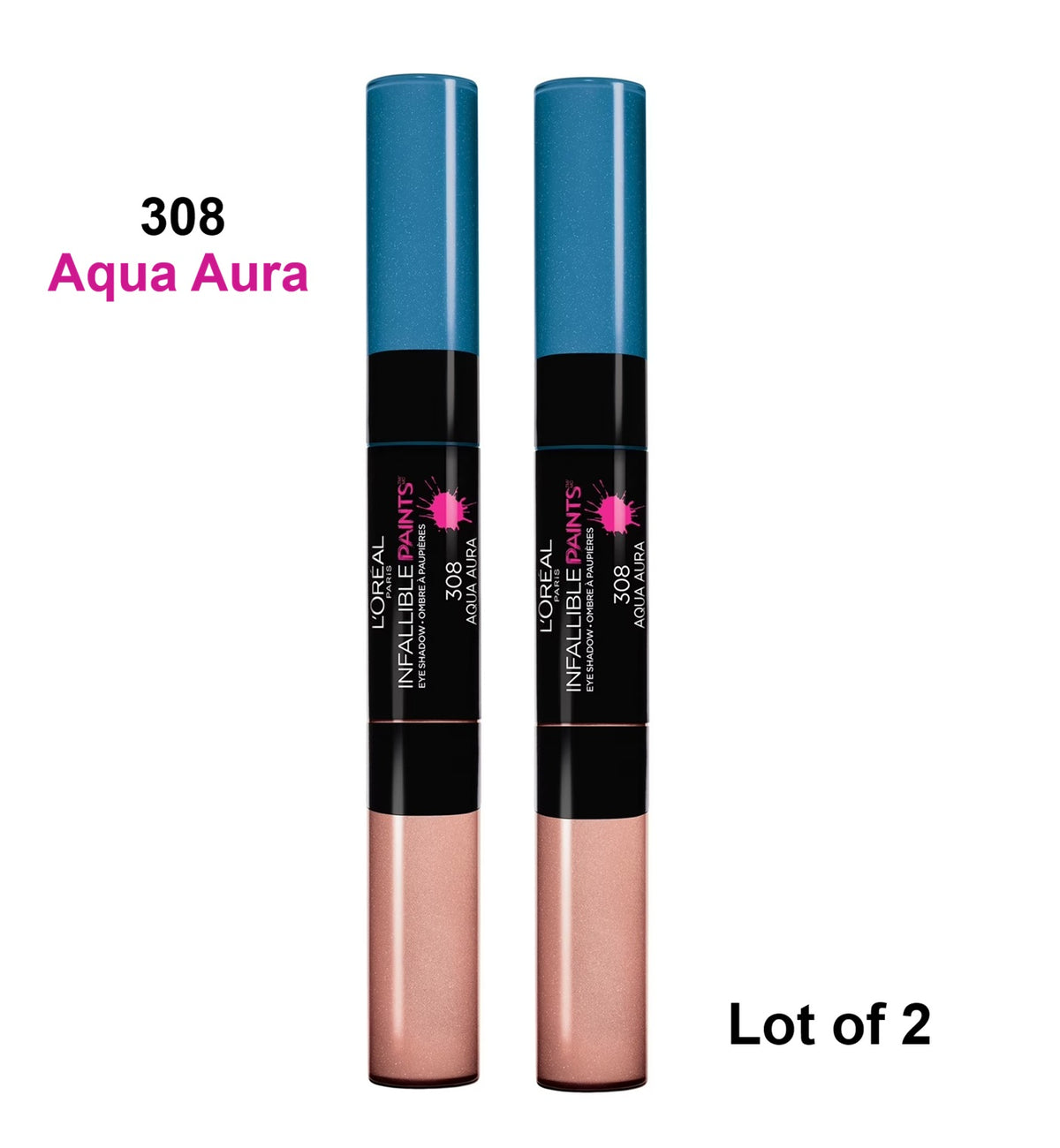 2X L'Oreal Paris Infallible Paints Eye Shadow, Aqua Aura #308