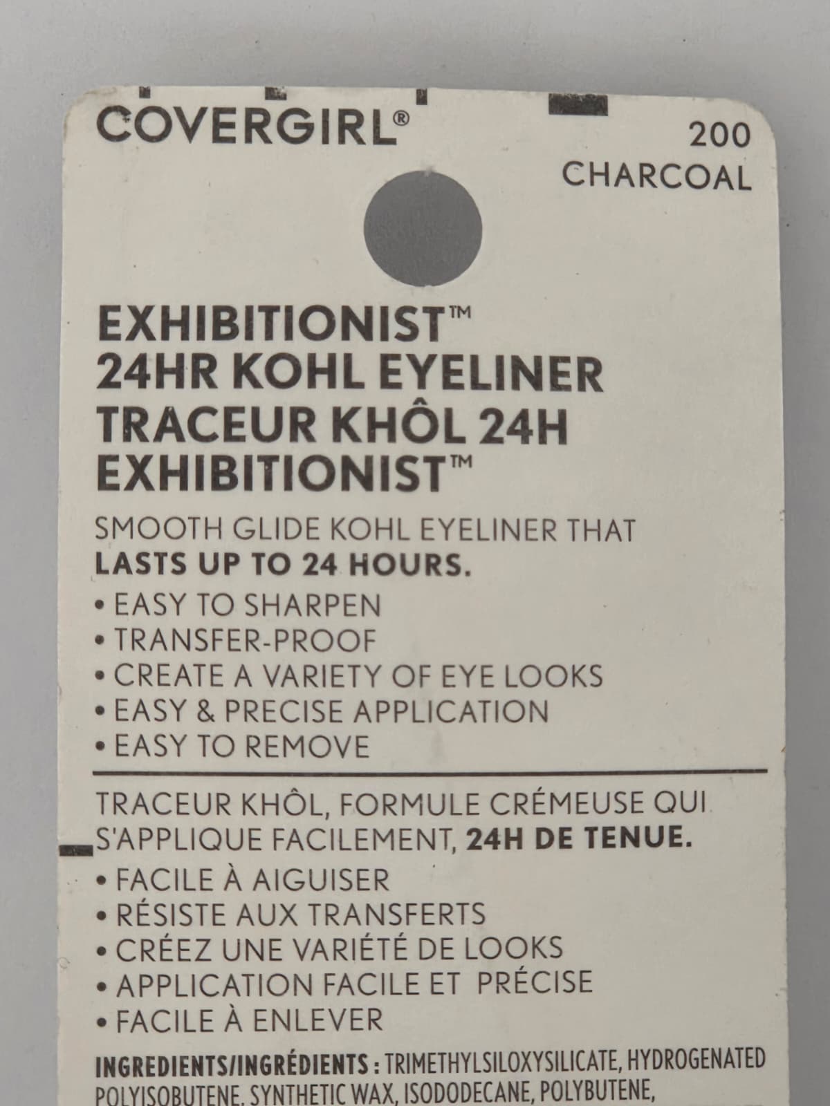 3X COVERGIRL Exhibitionist 24-Hour Waterproof Kohl Eyeliner, 200 Charcoal