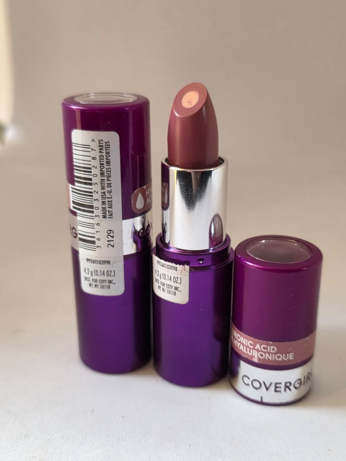 2X COVERGIRL Simply Ageless Moisture Renew Core Lipstick, 370 Precious Mauve