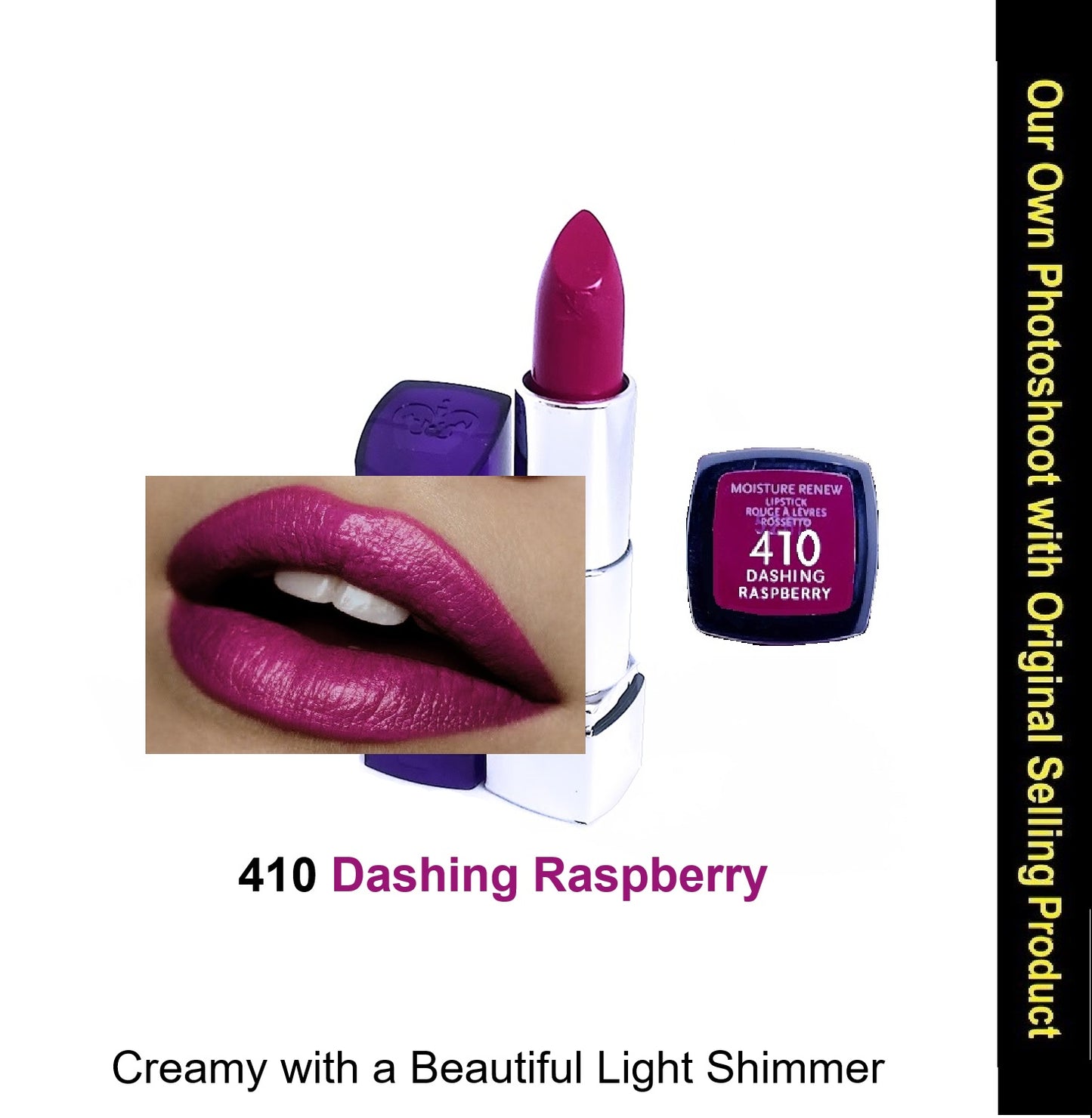 Rimmel London Moisture Renew Lipstick,410 Dashing Raspberry