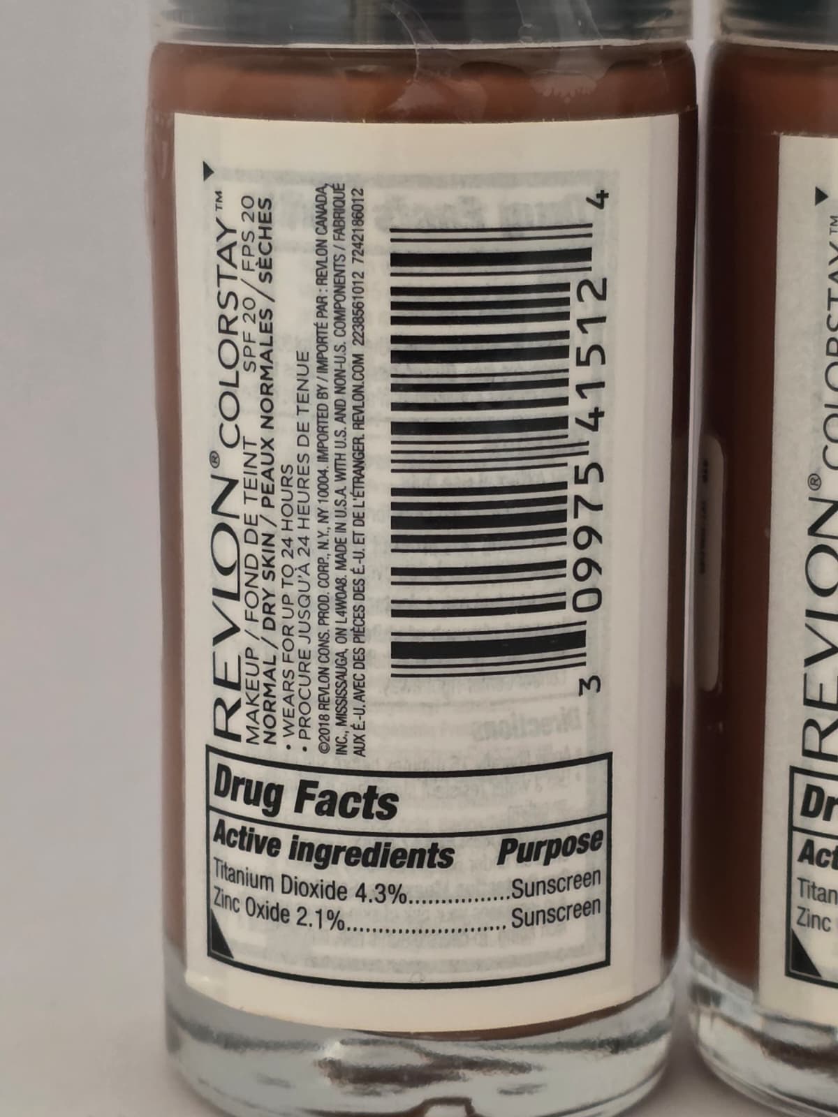 2X Revlon ColorStay Longwear Makeup Normal/Dry Skin, SPF 20, 410 Cappuccino