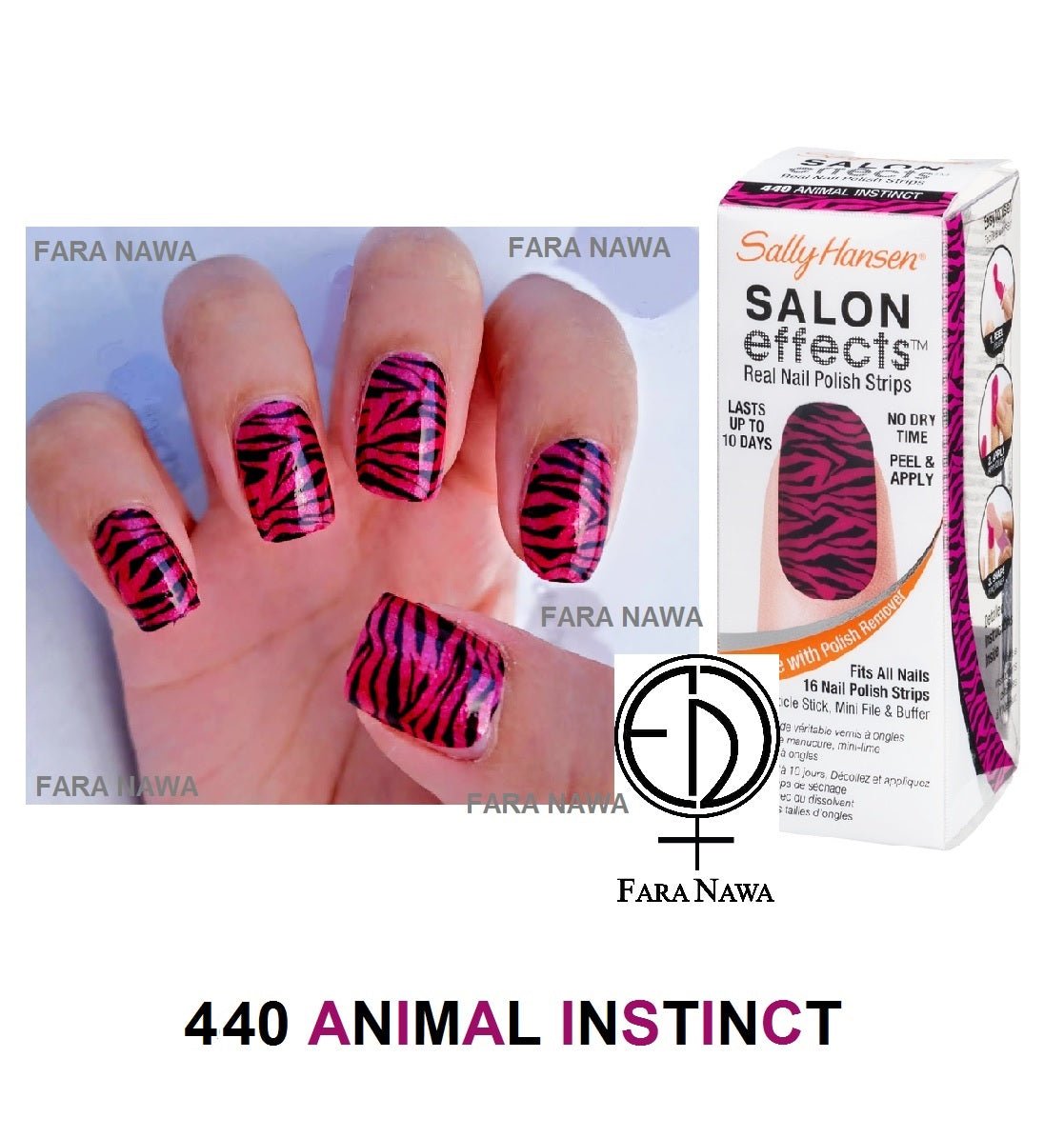 Sally Hansen Salon Effects Real Nail Polish Strips, LOT of 10