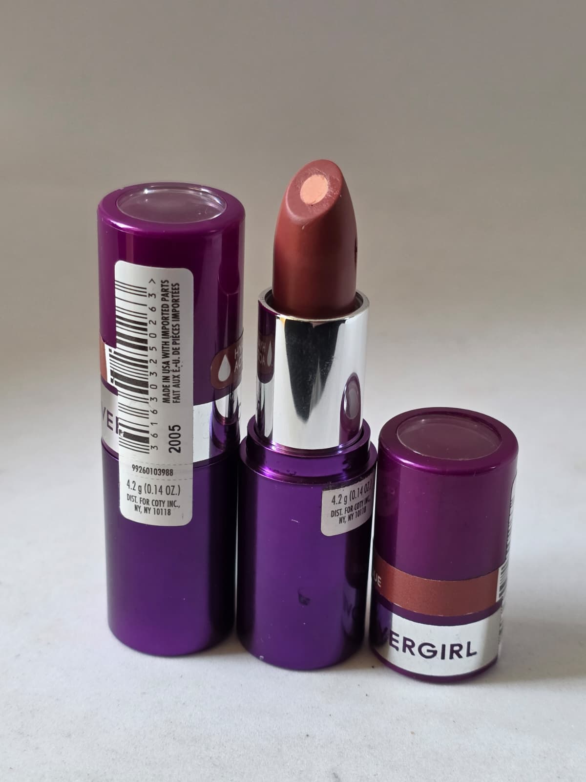 2X COVERGIRL Simply Ageless Moisture Renew Core Lipstick, 130 Darling Mocha