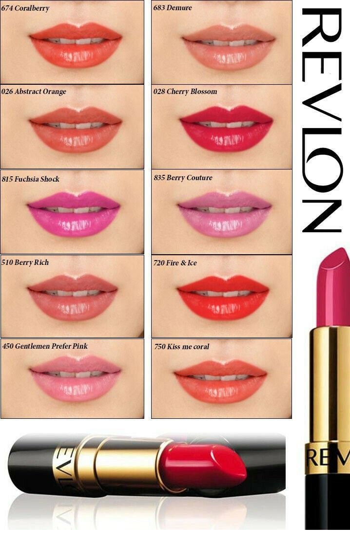 Revlon Super Lustrous Lipstick, 610 Goldpearl Plum to 683 Demure,