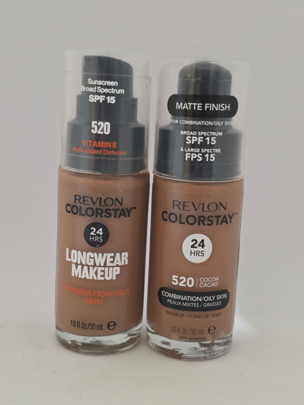 2X Revlon ColorStay Longwear Makeup Combination/Oily Skin, SPF 15, 520 Cocoa