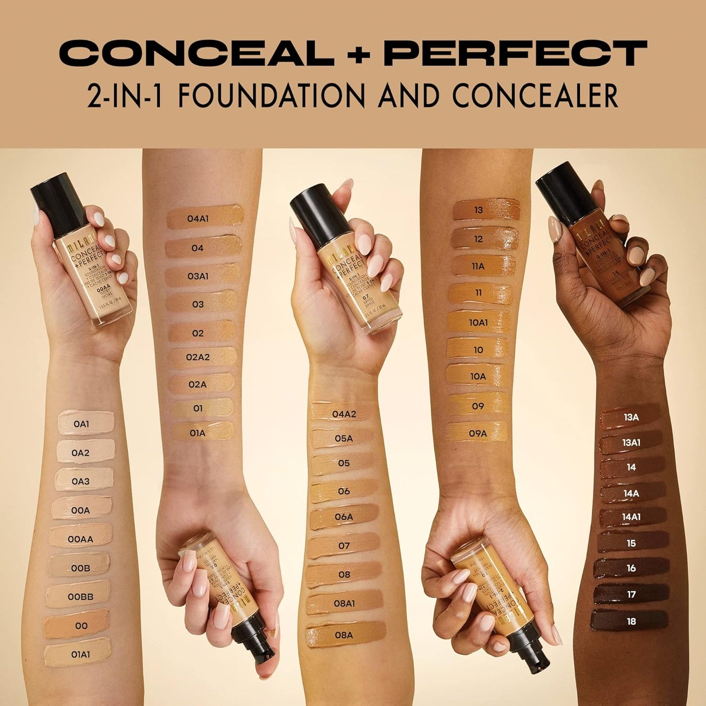 Milani Conceal + Perfect 2-In-1 Foundation + Concealer, 10 Golden Tan