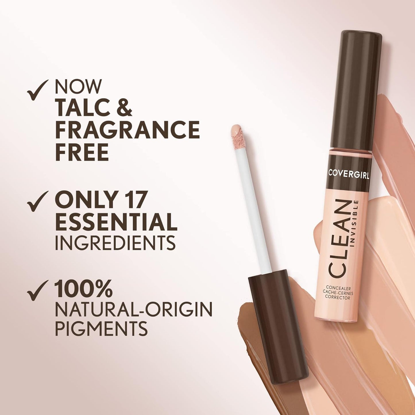 Covergirl Clean Invisible Concealer, Lightweight, Hydrating, Vegan Formula,