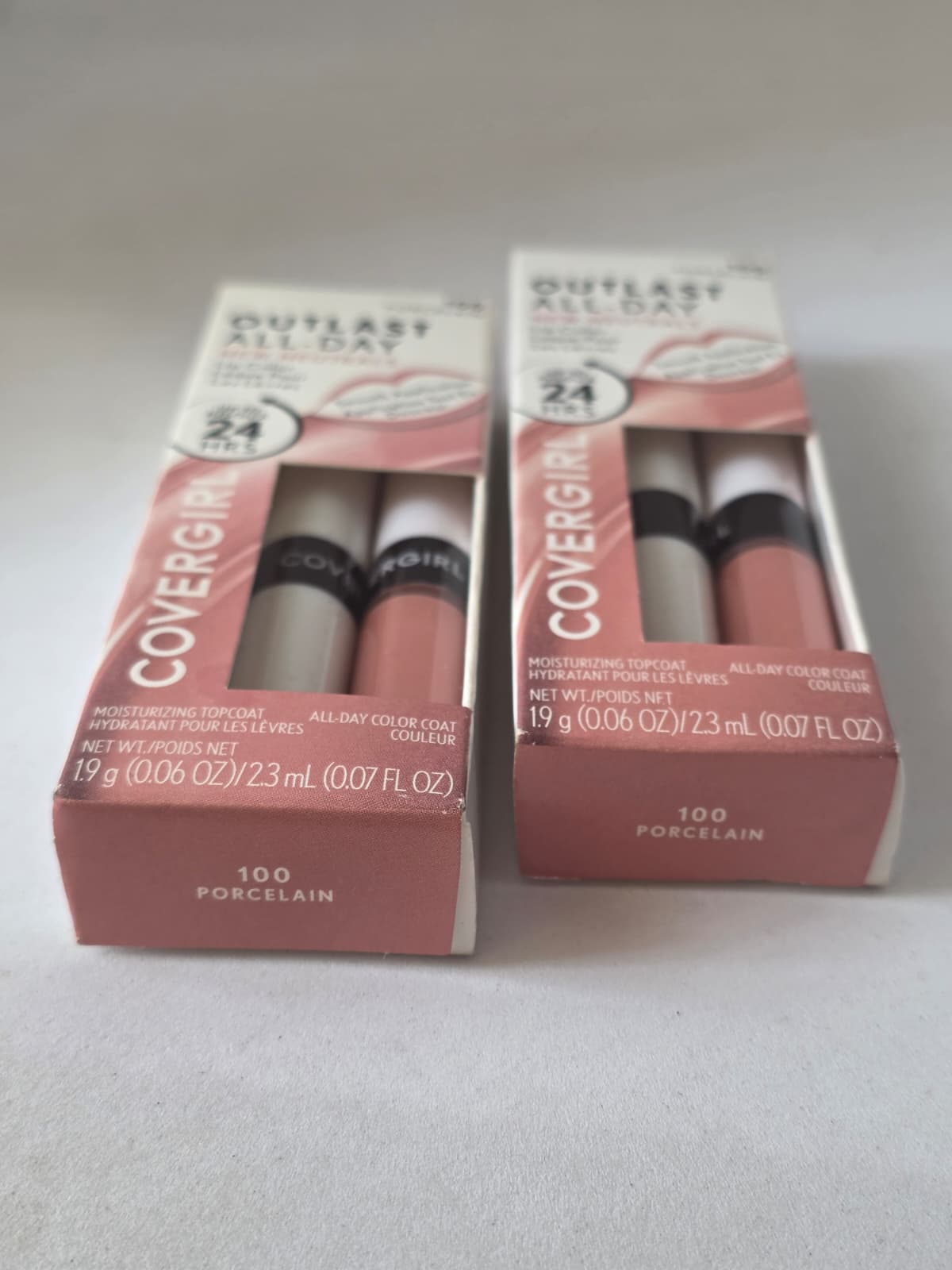 2X COVERGIRL Outlast All-Day Lip Color with Moisturizing Topcoat, 100 Porcelain