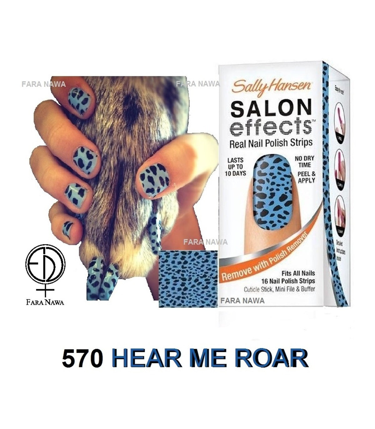 Sally Hansen Salon Effects Real Nail Polish Strips, LOT of 10
