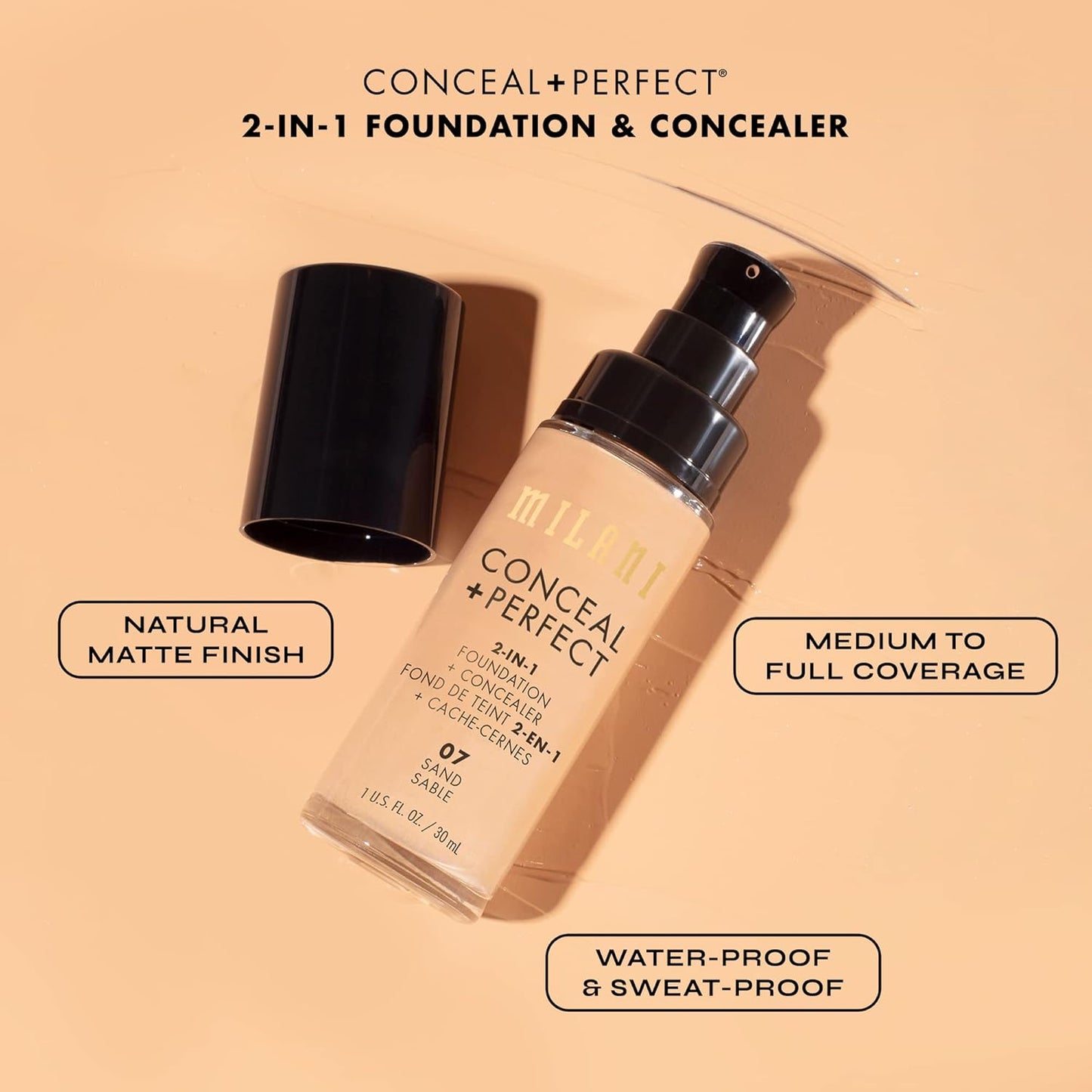 Milani Conceal + Perfect 2-In-1 Foundation + Concealer, 10 Golden Tan