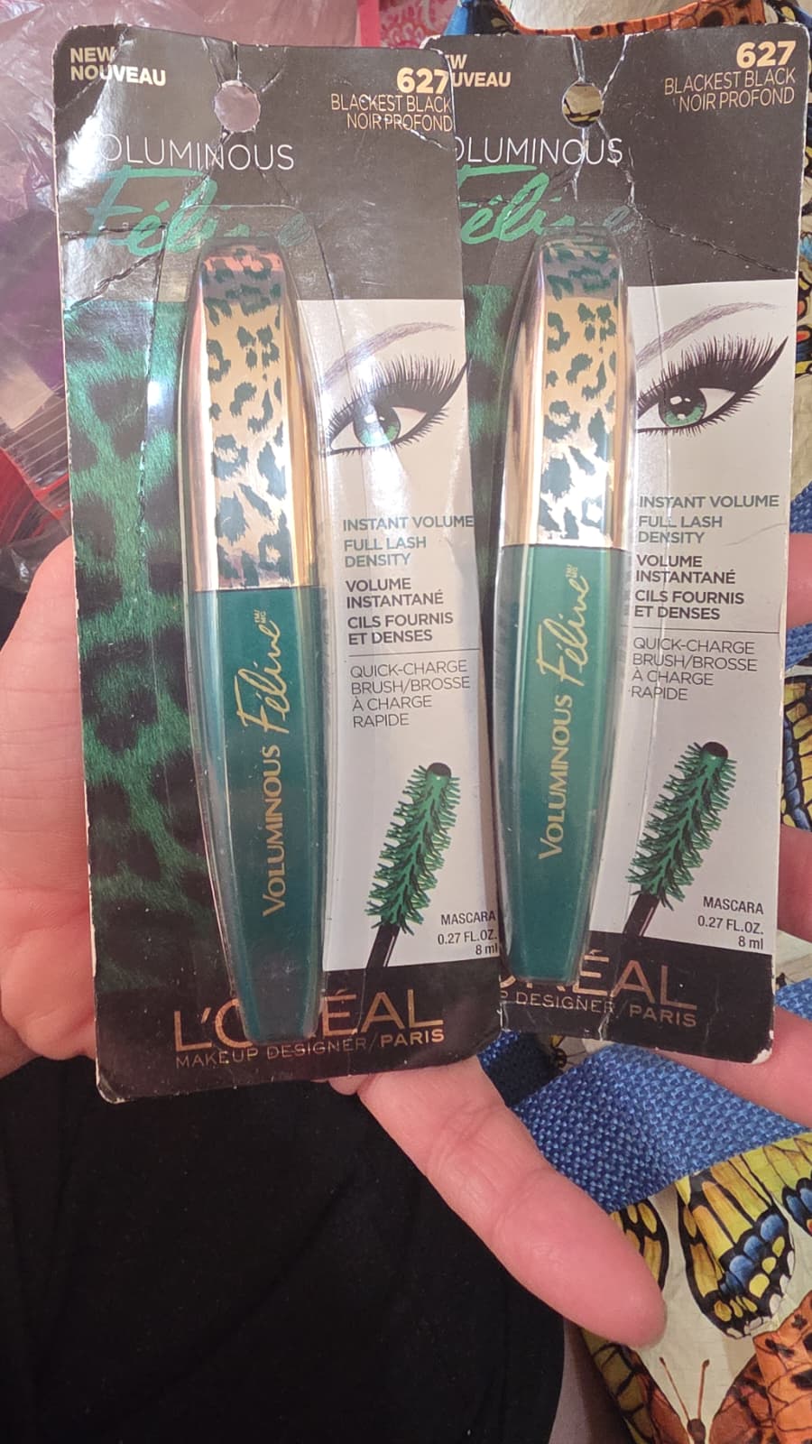 2X L'Oréal Paris Voluminous Feline Mascara, Blackest Black