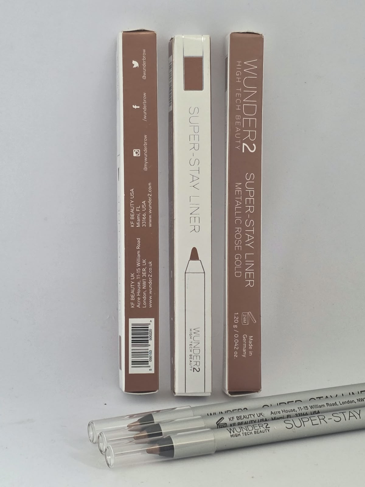 3X Wunder2 SUPERSTAY LINER Makeup Pencil Long Lasting Waterproof, Metallic Rose Gold