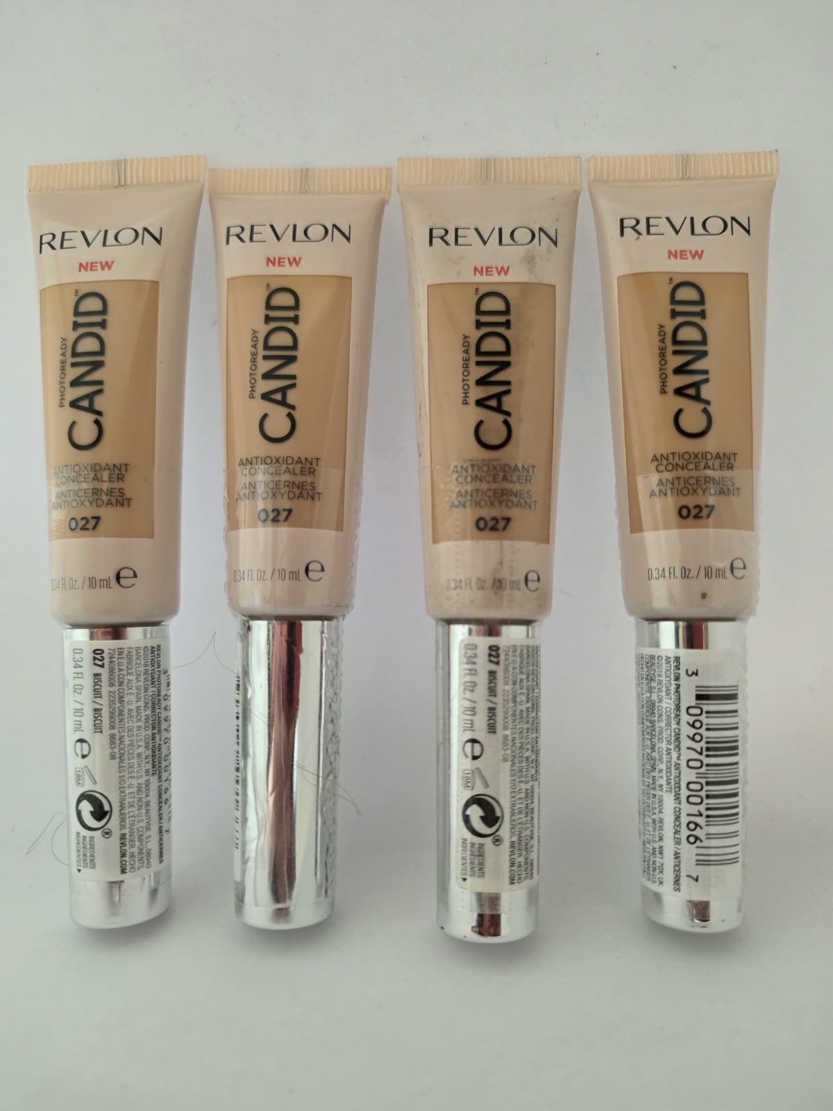 4X Revlon PhotoReady Candid Antioxidant Concealer, 027 Biscuit