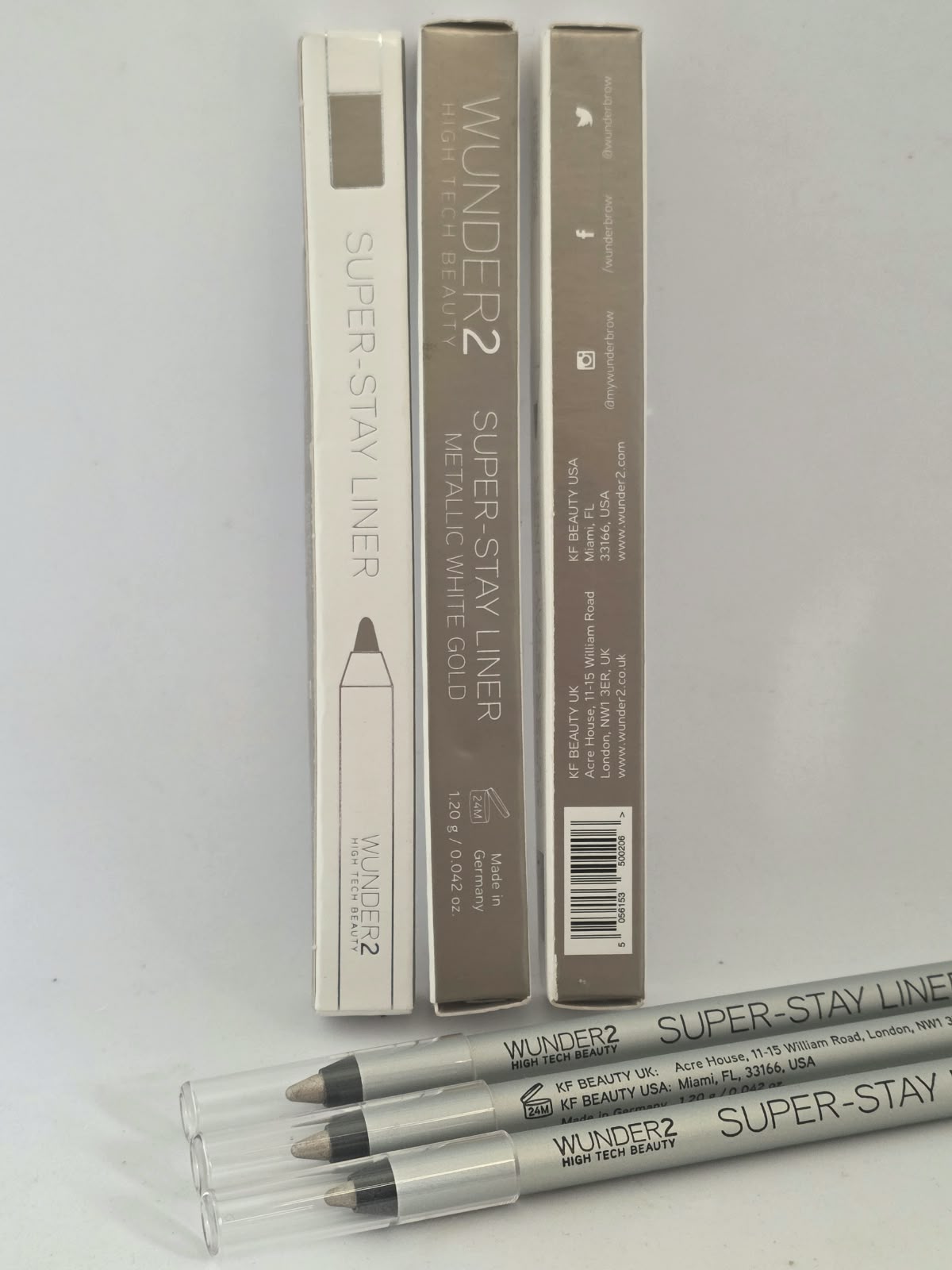 3X Wunder2 SUPERSTAY LINER Makeup Pencil Long Lasting Waterproof, Metallic White Gold