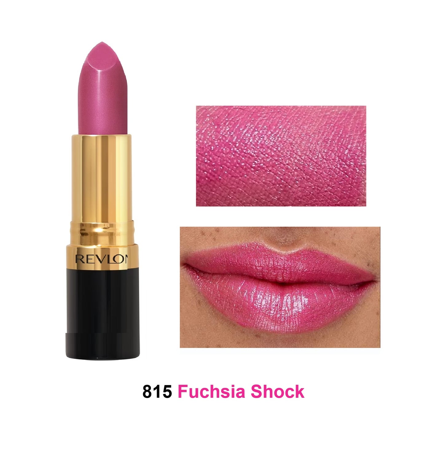 Revlon Super Lustrous Lipstick, 815 Fuchsia Shock Lot of 2