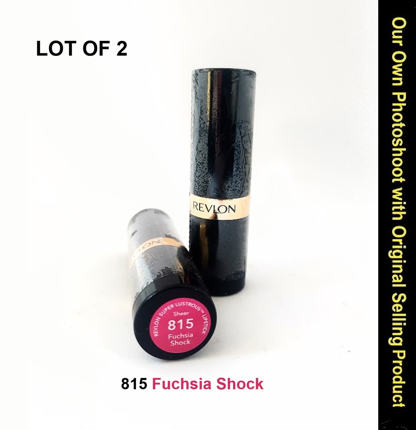 Revlon Super Lustrous Lipstick, 815 Fuchsia Shock Lot of 2