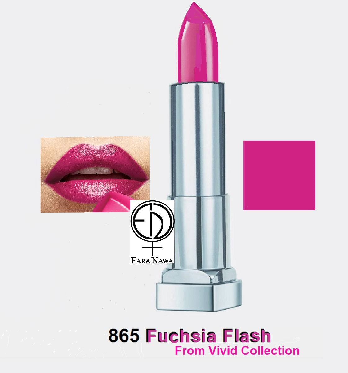 Maybelline Color Sensational Vivid Lipstick, 865 Fuchsia Flash