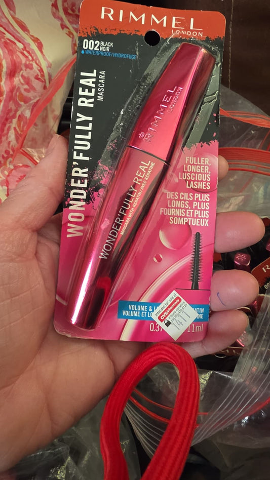2X Rimmel London Wonder'fully Real Mascara, 002 Black Noir
