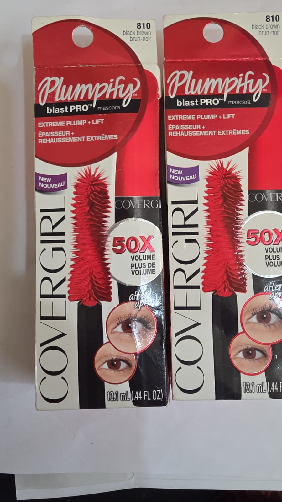 2X CoverGirl Plumpify BlastPRO Plump + Lift Mascara, 810 Black Brown