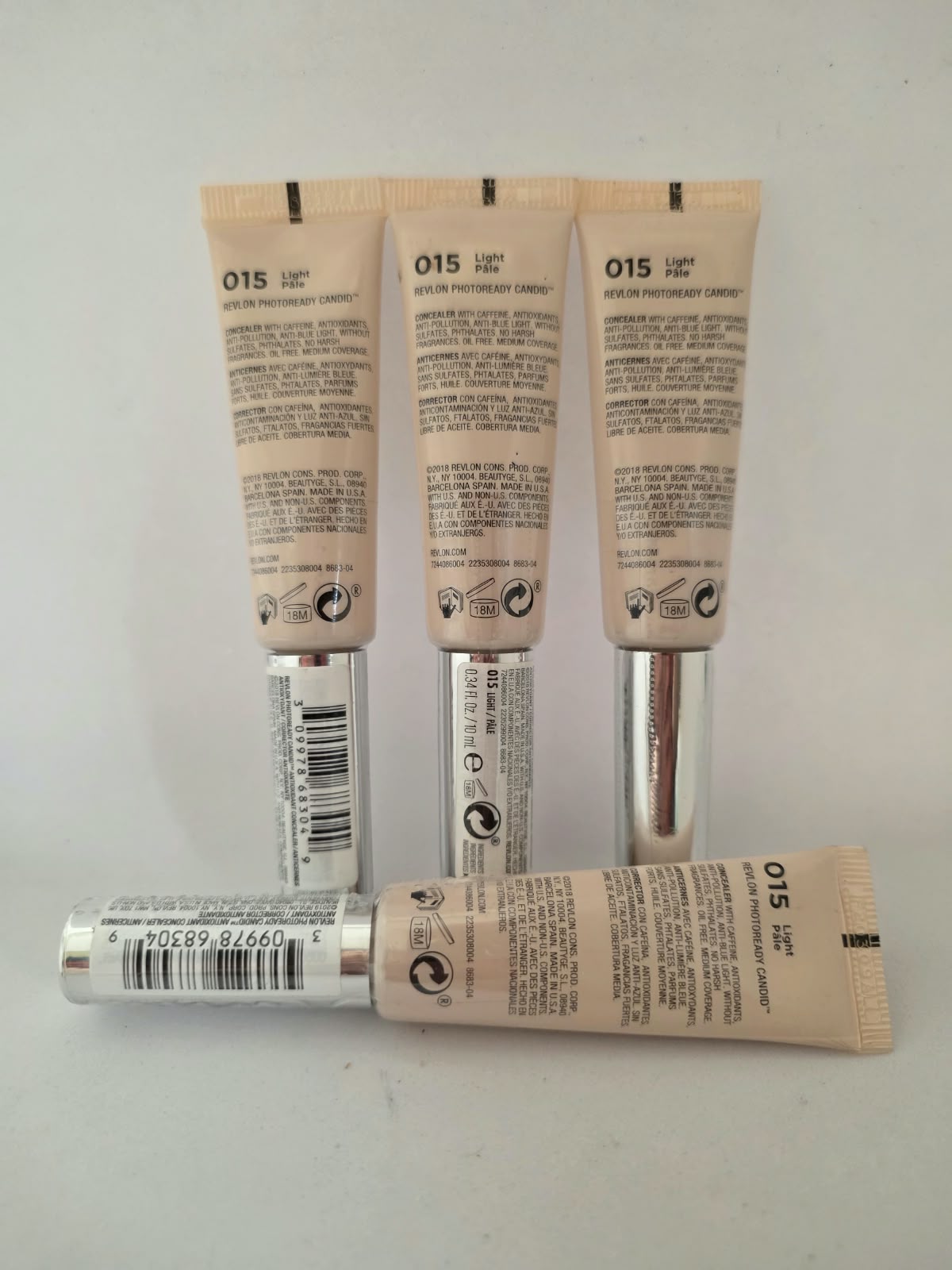 4X Revlon PhotoReady Candid Antioxidant Concealer, 015 Light