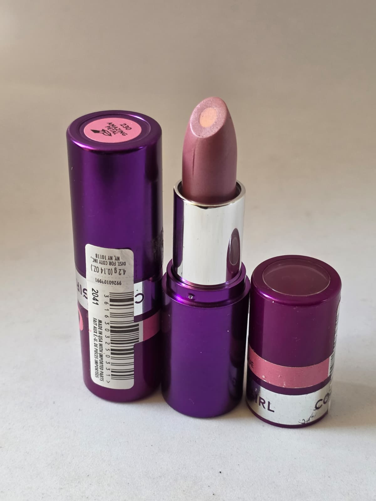 2X COVERGIRL Simply Ageless Moisture Renew Core Lipstick, 230 Amazing Petal