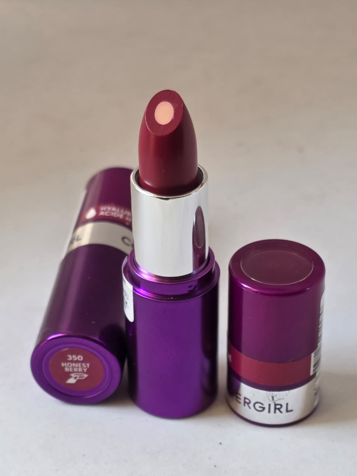 2X COVERGIRL Simply Ageless Moisture Renew Core Lipstick, 350 Honest Berry