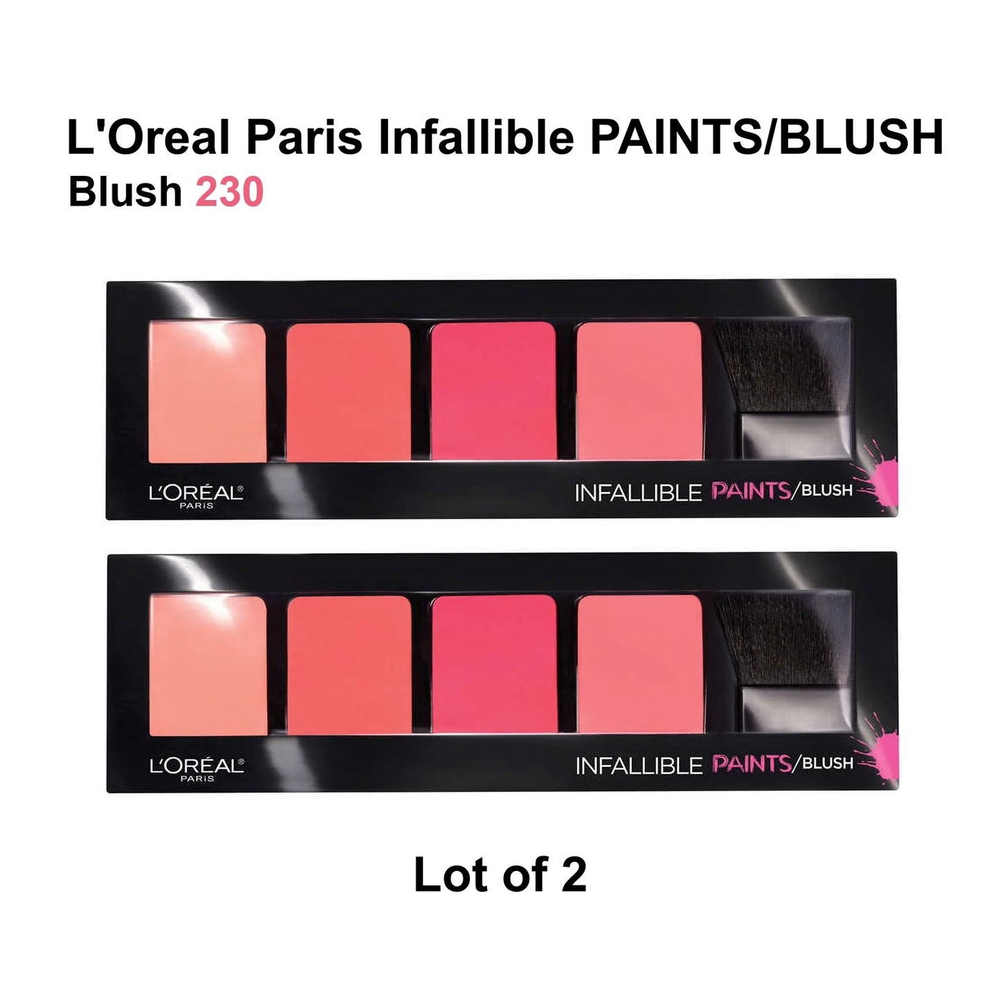 2X L'Oreal Paris Infallible PAINTS/BLUSH, Blush #230