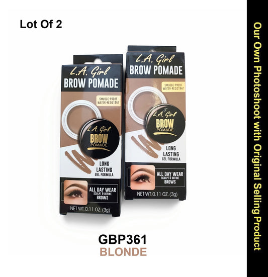 L.A. GIRL BROW POMADE Smudge Proof Water Resistant Long Lasting Gel Formula, LOT OF 2