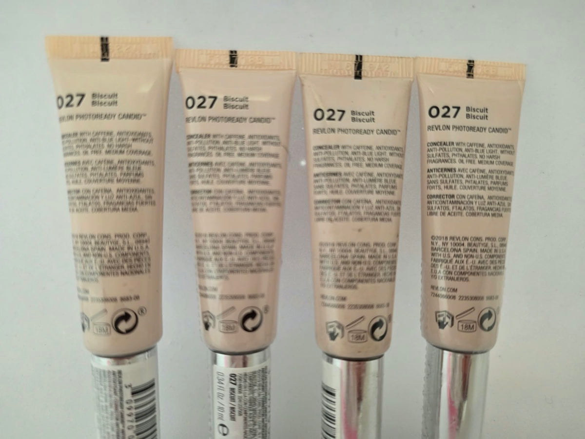 4X Revlon PhotoReady Candid Antioxidant Concealer, 027 Biscuit