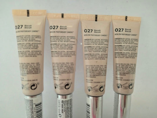 4X Revlon PhotoReady Candid Antioxidant Concealer, 027 Biscuit