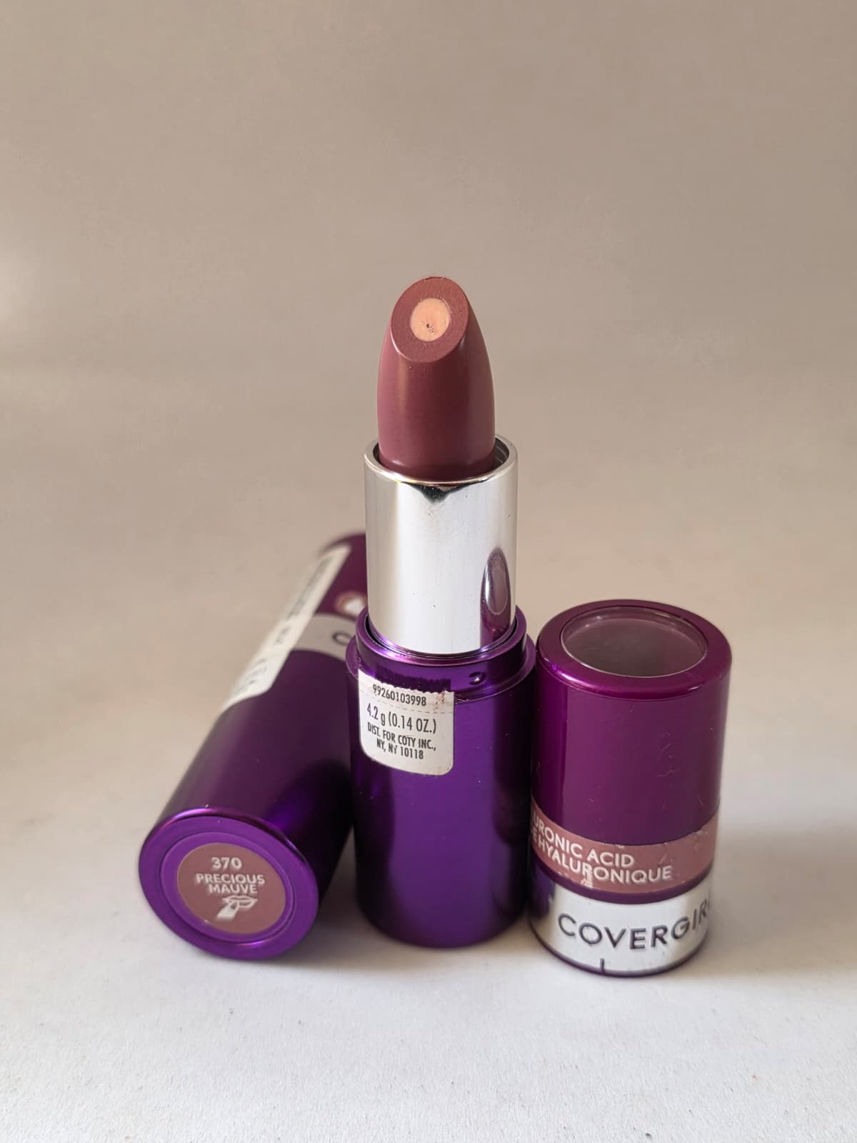 2X COVERGIRL Simply Ageless Moisture Renew Core Lipstick, 370 Precious Mauve