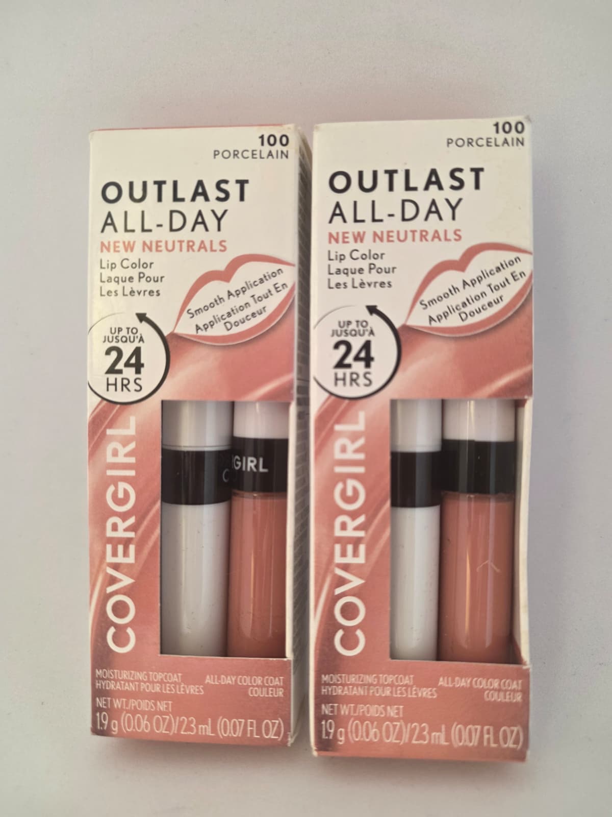 2X COVERGIRL Outlast All-Day Lip Color with Moisturizing Topcoat, 100 Porcelain