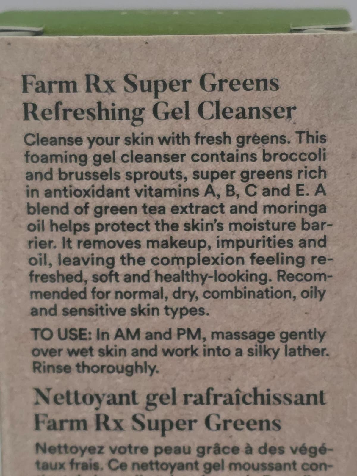 2X Farm Rx Super Greens Refreshing Gel Cleanser