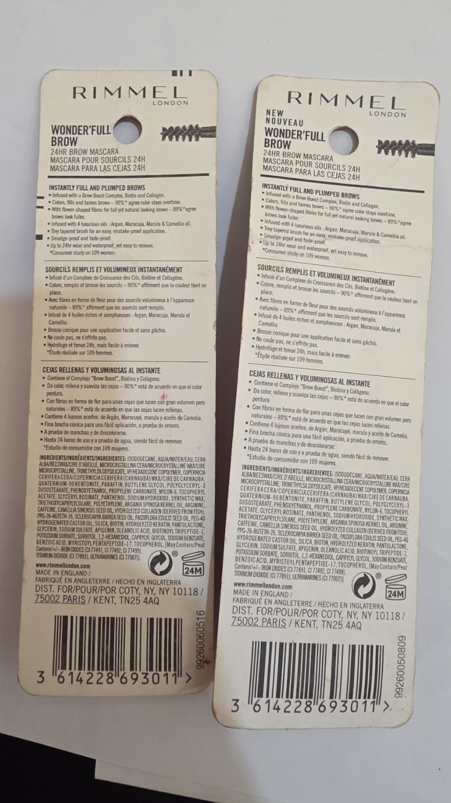 2X Rimmel London Wonder'Full Brow Mascara, 002 Medium Brown