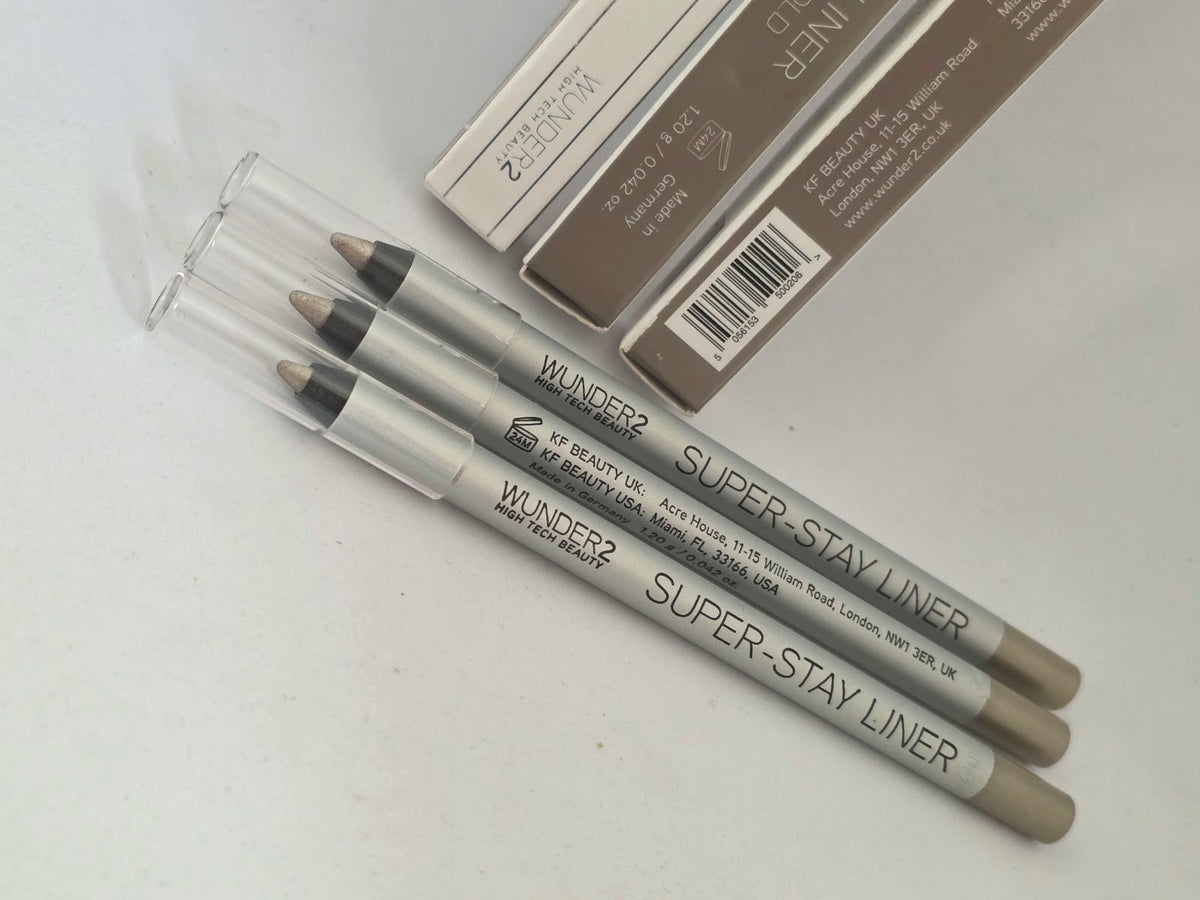 3X Wunder2 SUPERSTAY LINER Makeup Pencil Long Lasting Waterproof, Metallic White Gold
