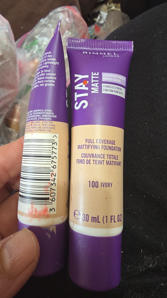 2X Rimmel London Stay Matte Foundation, 100 Ivory