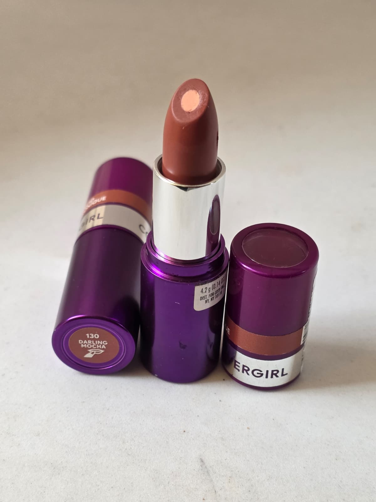 2X COVERGIRL Simply Ageless Moisture Renew Core Lipstick, 130 Darling Mocha